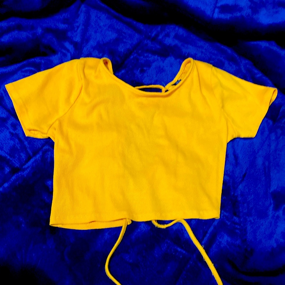 yellow crop top